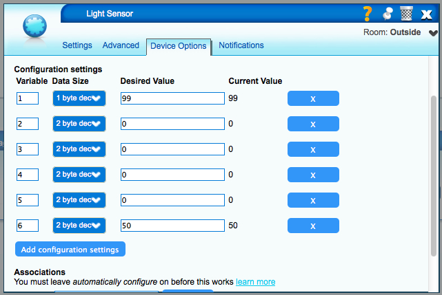Example of Parameter Settings for ST815 Under UI5